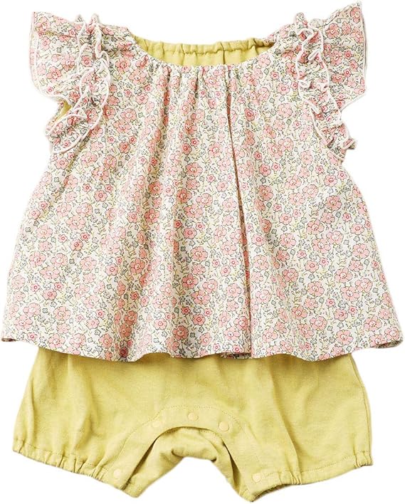 Amazon Co Jp Cote Cotte コトコット ベビー レイヤード風 ロンパース 赤ちゃん 女の子 カバーオール ベビー服 70 ピンク花柄 服 ファッション小物