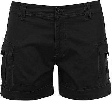 ladies black cargo shorts