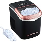FRIGIDAIRE Retro Compact Ice Maker Machine, Bullet Ice, 26 lb per Day (BlackRoseGold)