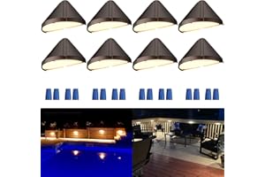 LEONLITE 8-Pack 5W LED Deck Lights Low Voltage, 12V Stair Railing Light, Outdoor Landscape Step Fence Lighting, UL Listed Cable, Aluminum, 2700K Soft White, IP65, Oil Rubbed Bronze