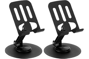 MBAIYO 2 Pack Universal Metal Cell Phone Stand, 360° Rotation Cellphone Holder Multi Angle Adjustable Smartphone Stands Non-Slip Phone Stand Holder Compatible with All Smartphones