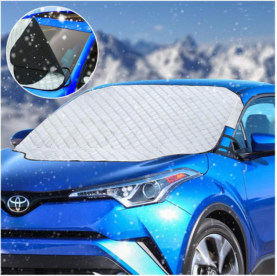 Amazon Co Jp Rabbitgoo フロントガラス凍結防止シート 雪対策霜よけフロントカバー ４重厚手撥水構造 内臓磁石3枚強力付着 盗難防止挟み耳付き 収納省スペース 四季対応 霜除け 落葉積雪対策 日よけ 99 紫外線カット 遮光 断熱 カー 凍結防止カバー 車用 サンシェード