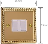 Varilight 2G 1 or 2 Way 10A Switch Georgian Brass XG2W view 5
