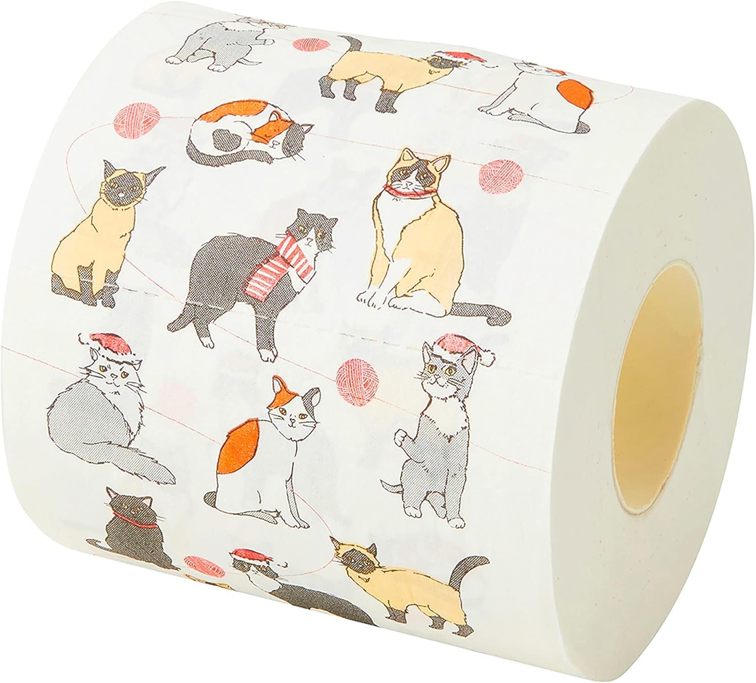 Talking Tables Novelty Christmas Toilet Roll Featuring Cats – Festive Loo Bathroom Accessory and Christmas Decorations, Great Secret Santa Gift for Cat lovers 300 Sheet 3Ply