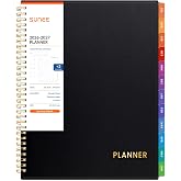 SUNEE Academic Planner 2026-2027 &ndash; Weekly &amp; Monthly Planner, July 2026 to June 2027, 8.5"x11", Thick Paper, Tabs, Pockets, Bookmark, Spiral-Bound, Student Teacher Organizer, Black