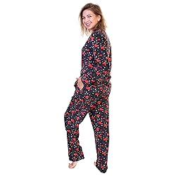 Angelina Womens Pajama Set with Notch Collar and