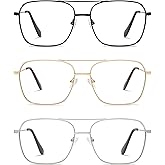 AMOMOMA Retro Reading Glasses for Women Men Aviator Square Blue Light Computer Womens Reader 1.50 2.00 AM6076
