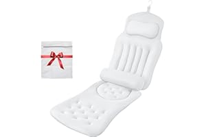 COZI Ergonomic Full Body Bath Pillow for Bathtub, Luxury Tub Pillow for Bath for Headrest Neck and Back Support,130CM White L