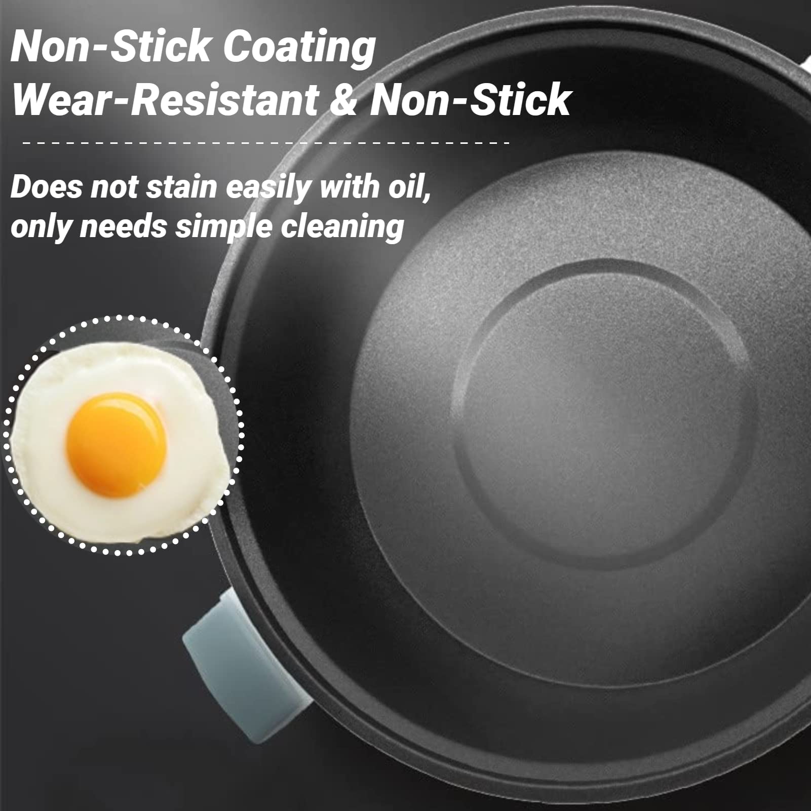 GOVNPJ Shabu Shabu Pot Electric, 3L Electric Hot Pot with Burner Split Electric Pot Non-Stick Hot Pot Electric, Kitchen Burner Stove with Shabu Hot Pot Electric Pot for Dorm,Family Cooking