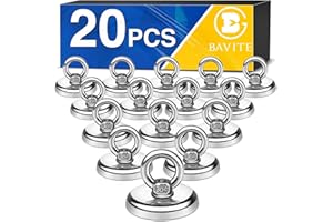 E BAVITE Magnetic Hooks, 100 LB（45KG） Heavy Duty Neodymium Magnet Hook with Countersunk Hole Eyebolt, Perfect for Home, Kitchen, Workplace, Office and Garage, 20 Packs