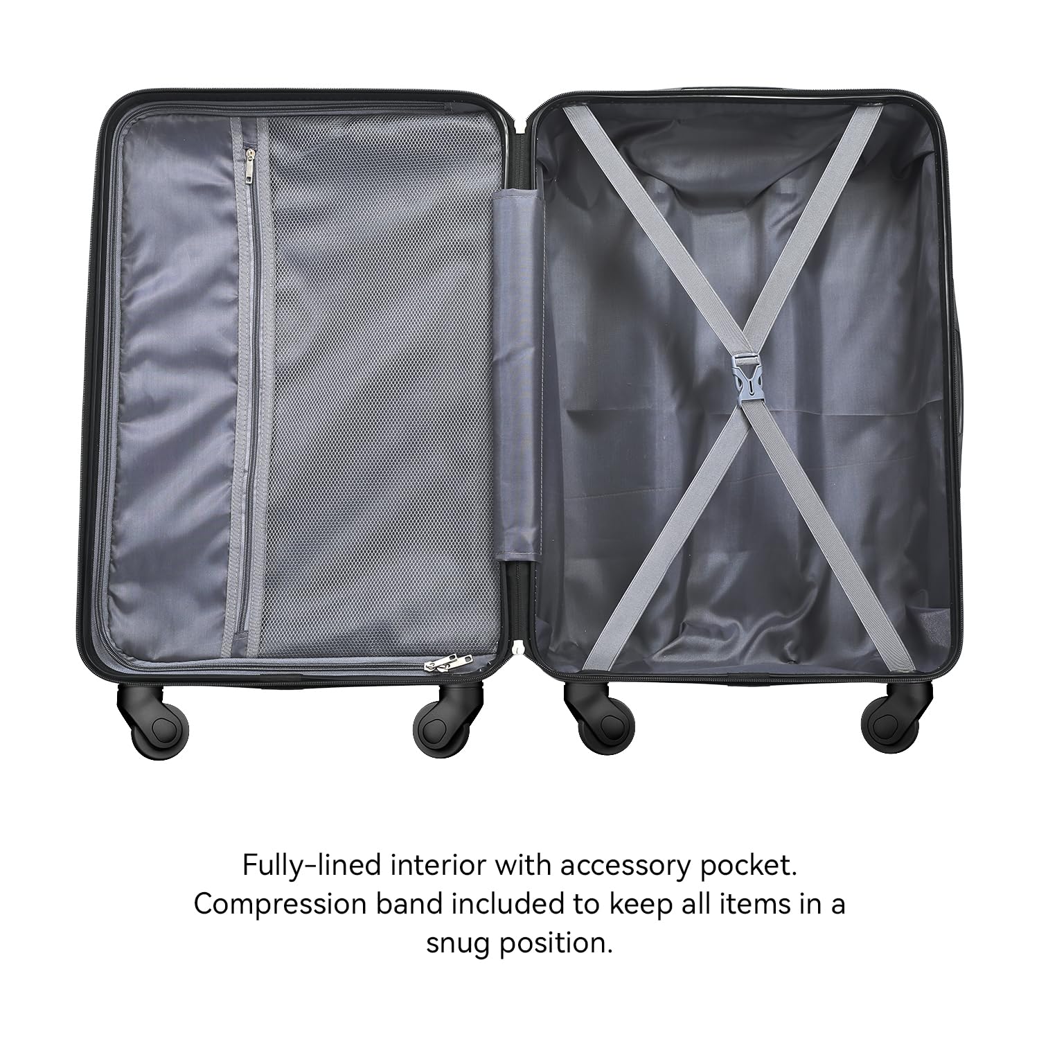 3 Piece Set Suitcase Spinner Wheels ABS Lightweight Luggage Sets with TSA Lock, mint green