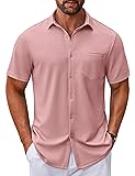 COOFANDY Dress Shirts for Men Short Sleeve White