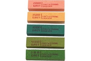 Guitar Fret Polishing Erasers Set – 5-Piece Abrasive Rubber Erasers for Fret Wire, 180/400/1000/1500 Grit, Luthier Maintenanc