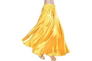 MUNAFIE Metallic Praise Dance Skirt Belly Dance Skirt Satin Skirts Satin Maxi Skirt Folklorico Skirt Dance Skirts for Women