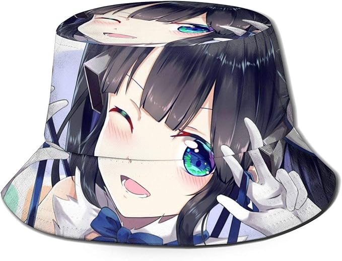 FANGLIAO Anime Girl Hestia Fishe's Hat Bucket Hat Beach Sun Hat for Men
