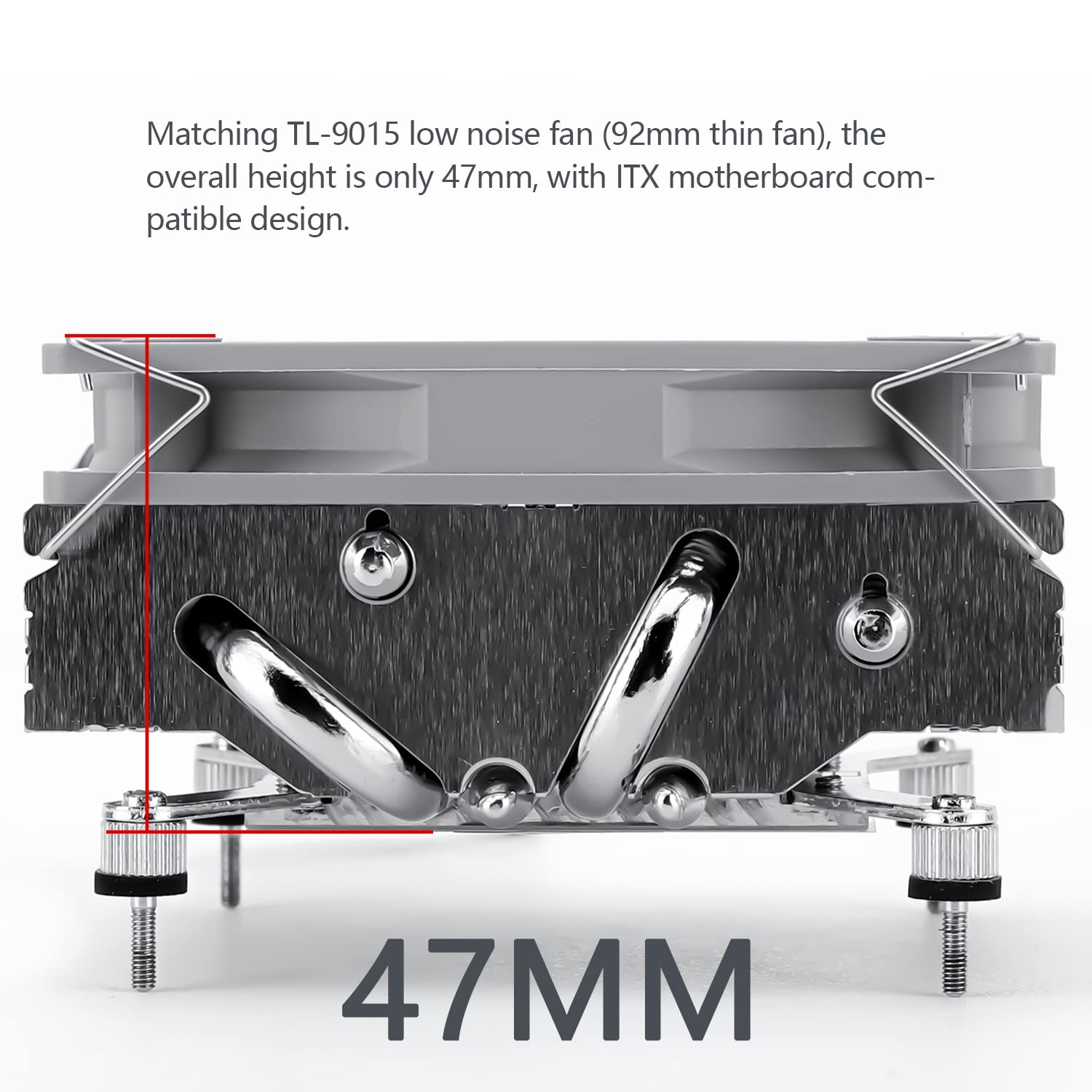Thermalright AXP90 X47 Low Profile ITX CPU Cooler, 47mm Height, TL-9015 Slim PWM CPU Fan, Computer ITX Heatsink Cooler, for AMD:AM4 AM5/Intel LGA1150/1151/1200/1700