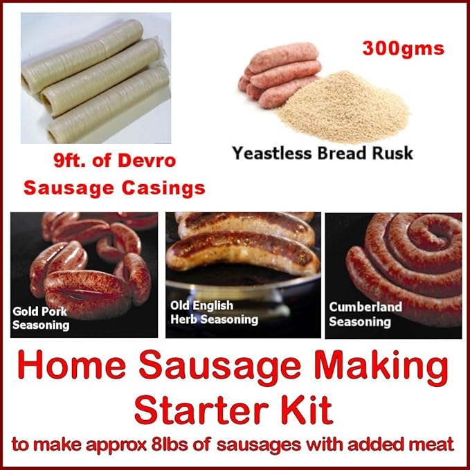 British Home Sausage making starter kit consisting of Yeastless Rusk