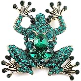 Sttiafay Crystal Green Frog Brooch Vintage Large Enamel Brooch Wedding Bridal Diamond Bouquet Brooch Pin Accessory Gift for Unisex Clothing Corsage