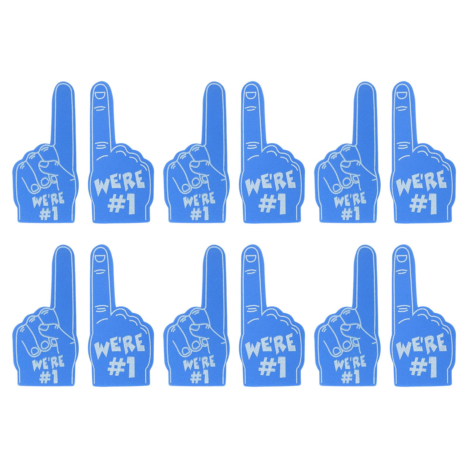 PATIKIL Mini Foam Fingers 5.1 Inch, 12 Pack We're #1 Cheerleading Foam Finger for Sports Fan Events Games Party Favors, Blue