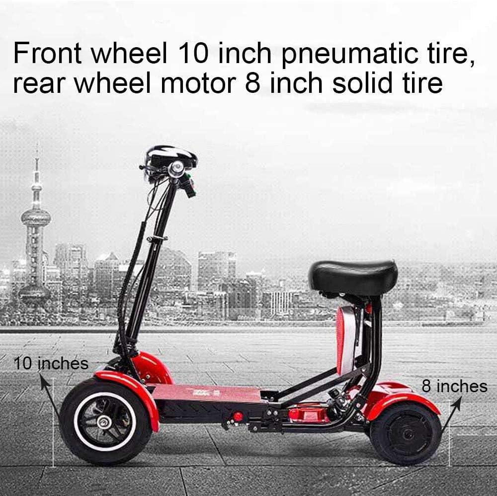 Foldable Lightweight Power Mobility Scooter Wheelchair Multi Terrain Easy Travel Electric Mobility Scooter for Adults with Child Seat (Red): Health & Personal Care
