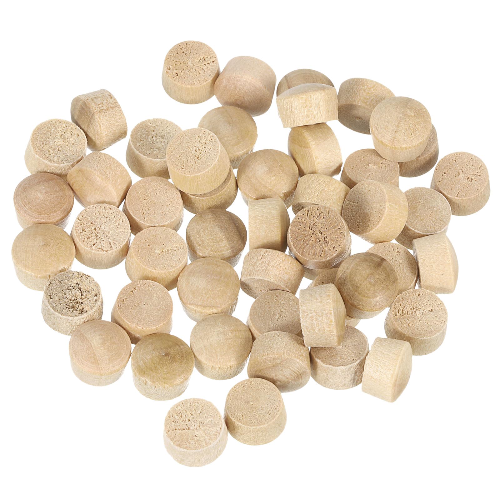 Photo 1 of uxcell 100Pcs 5/16 Inch Flat Head Wood Plugs - Wooden Button Plugs for Screw Holes