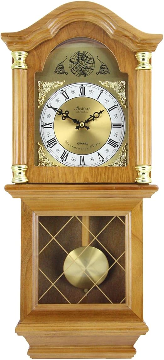 MISC 24h Chiming Wall Clock 26 Cordless Hourly Wallclock Royal Swinging Pendulum