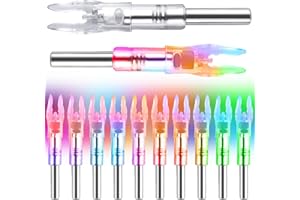 LEANPRO S Lighted Nocks for Arrows .244/6.2mm 6/12 Pack Lighted Arrow Nocks for Archery Hunting Screwdriver Included
