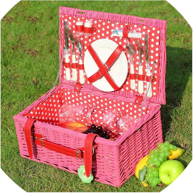 Picnic Baskets Big Willow Woven Dining Baskets with Wicker