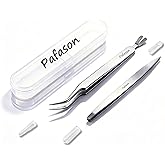 PAFASON Tick Removal Tweezer Twister Tool Dual-Headed Set for Dogs Cats Humans Plastic Case for Safe Storage and Easy Carrying Multi-functional Stainless Steel Safe Tick Removal Tool for Human &amp; Pets