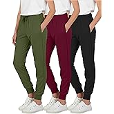 Real Essentials 3 Pack: Girls' Lounge Joggers Soft Athletic Performance Casual Sweatpants (Ages 7-16)