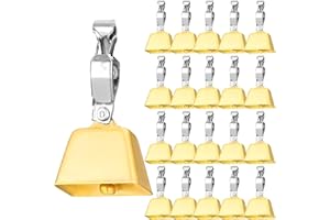 WOEUROI 21 Pcs Fishing Bells for Rods, Fishing Rod Bells Alert for Fish Catfish Bells with Clamp Clip on Poles Catfishing Equipment Angling Rings Ice Accessories for Angling Rod Tips