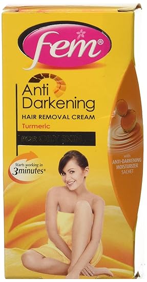 Fem Anti Darkening Hair Removal Cream For Women (Turmeric)-25 g