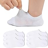JORMATT Toddler Little Girls Boys No Show Socks Cotton Anti Slip Low Cut Socks With Grips 6 Pairs