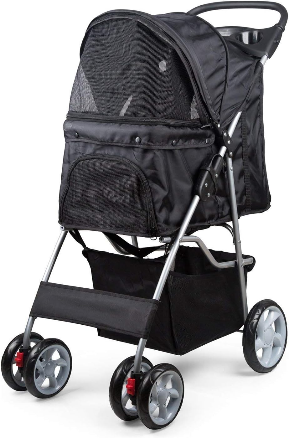 PetsN'll Pet Stroller Dog Pushchair, Light weight stainless frame pet travel carrier, Big Wheel