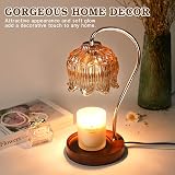 Funistree Dimmable Candle Warmer Lamp with Timer Amber Glass Jar Candle Warmer view 7