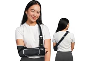 FIGHTECH Arm Sling for Shoulder Injury – Breathable Mesh Medical Shoulder Immobilizer with Thumb Loop, Padded Strap & Phone Pocket – Adjustable Support for Rotator Cuff, Dislocation, Fracture, Post-Surgery (Breathable Mesh, Medium)