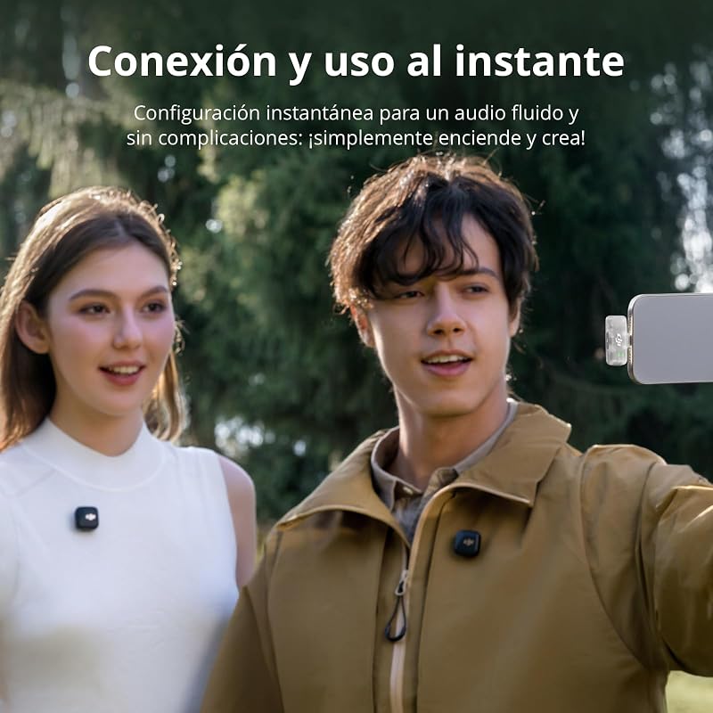 Microfone Mini (2 TX + 1 RX móvel), microfone sem fios para iPhone/Android, ligado e pronto a usar, compacto e leve, emparelhamento entre modelos, cancelamento de ruído