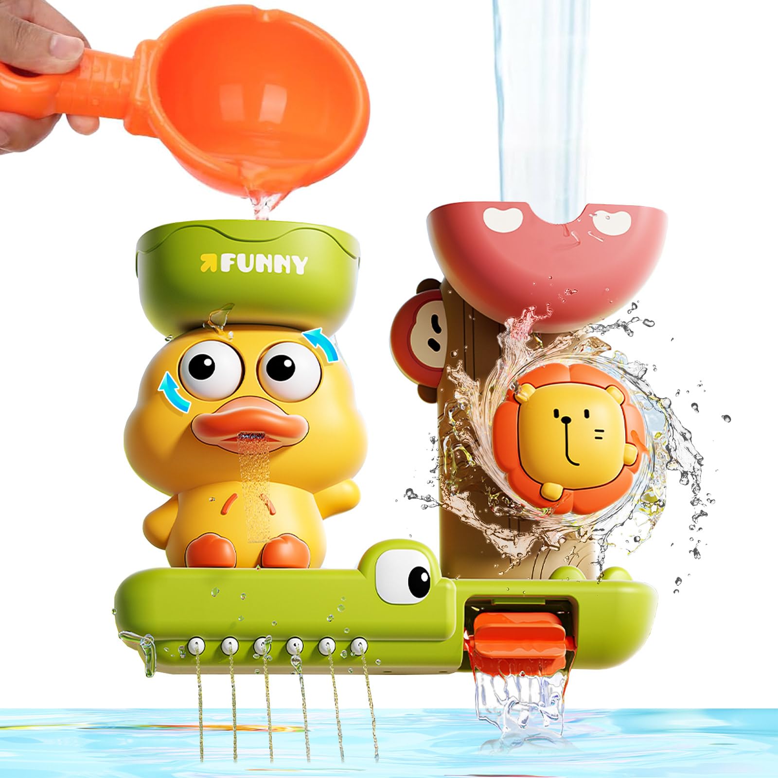 Bath Toys for Toddlers, Baby Bath Toys with Suction Cup, Sensory Shower Toy for Autism, Interactive Water Toy for Boys Girls Ages 2 3 4 5 Years Old