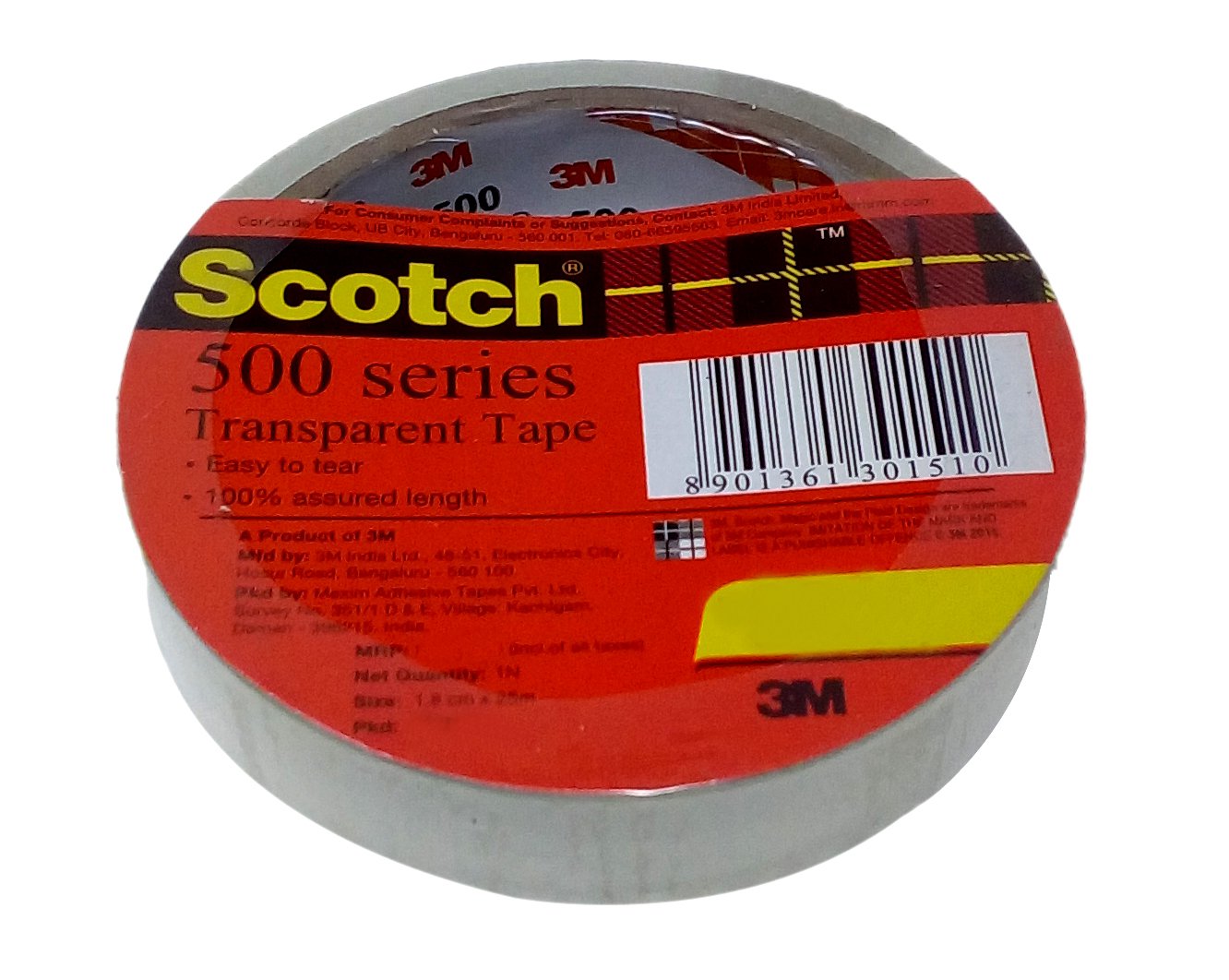 Scotch 500 Series Transparent Tape 18mm x 25m, 1U Pack Amazon.in