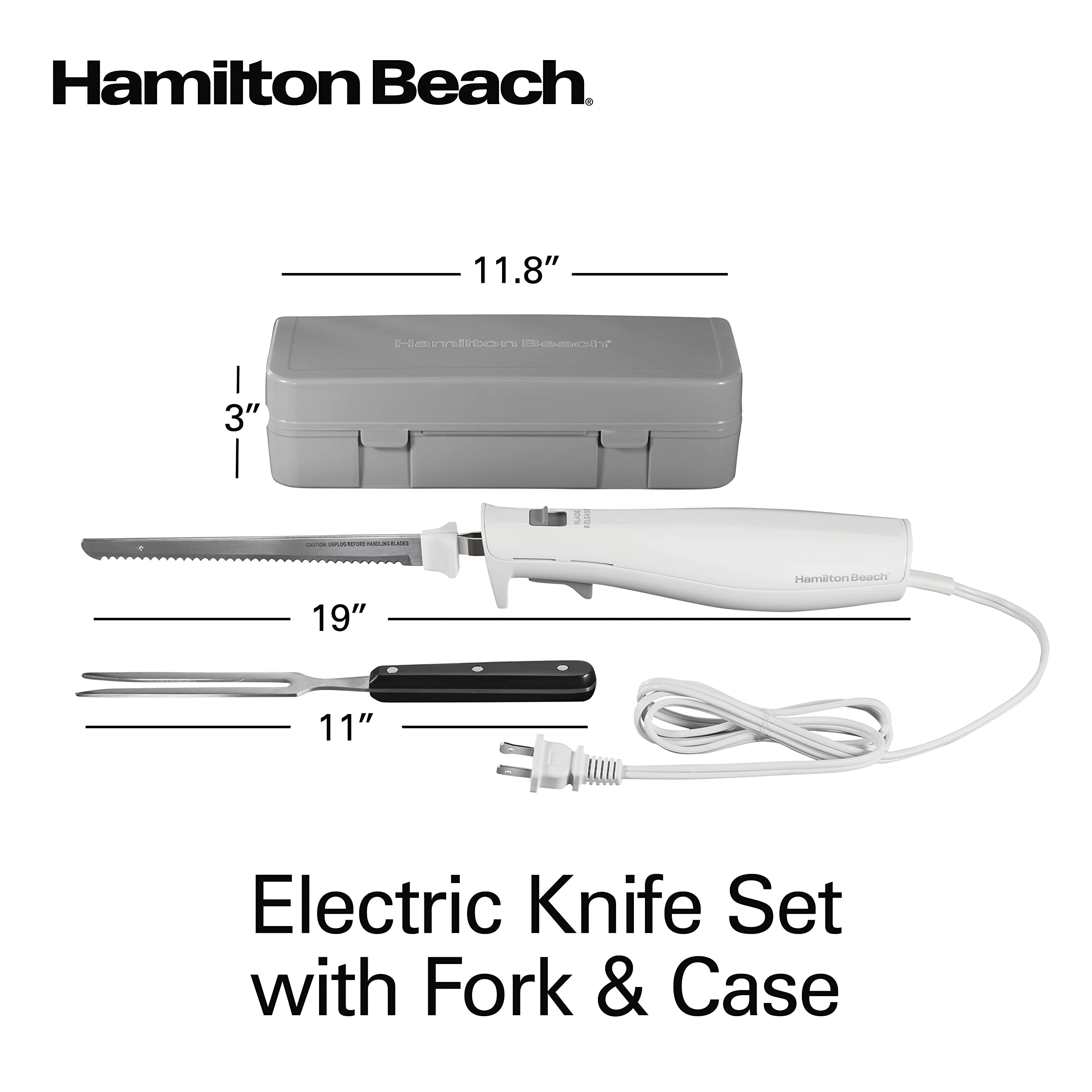 Hamilton Beach Electric Knife Set for Carving Meats, Poultry, Bread