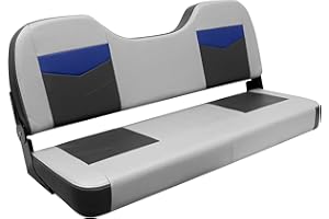 Wise 3348-1880 Pro Angler Tour Series Bass Boat 48" Fold Down Bench Seat, Marble/Blueberry/Charcoal