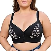 TESOON Large Size Bra Non Underwire Women Comfort Seamless Front Closure Bras Push-up Everyday Lingerie