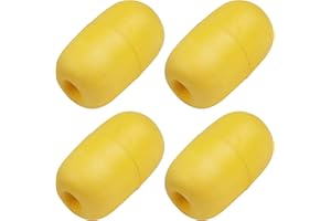 VATEICO Rope Floats Marine Buoy Float,4pcs/8pcs Deep Water Oval Water Float Fishing Marker Buoys for Water Ski Ropes Anchor Lines Boats Swimming Kayak Crabbing Trail Dock Pool Yellow