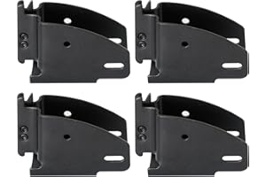 HAAIFROE 4 Pack Black E-Track Wood Beam End Socket - Heavy Duty Steel Cargo Shelf Brackets for 2x4 & 2x6 Lumber - E Track Acc