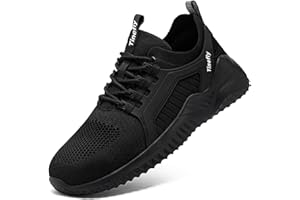 Tinefiy Steel Toe Shoes for Women Work Sneakers Lightweight Comfortable Safety Toe Slip On Puncture Proof Footwear Indestructible Shoe