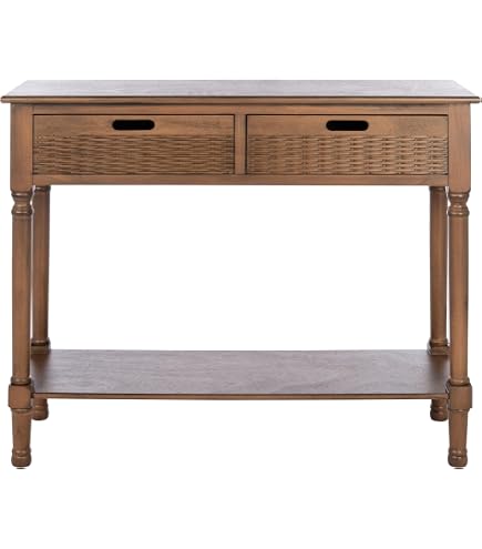 SAFAVIEH Josef 59 in. White/Gray Standard Rectangle Wood Console Table FOX4222B - The Home Depot