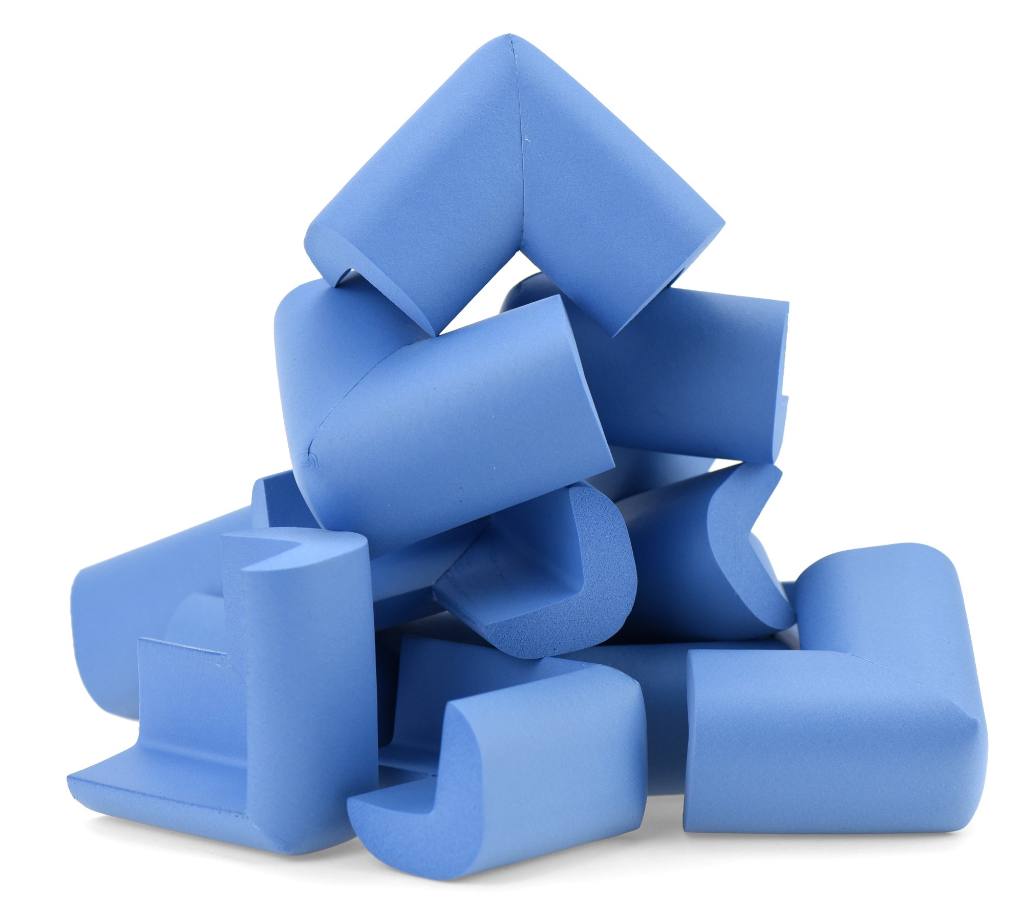 FiveSeasonStuff Table Corner Protectors for Kids | Baby Proofing and Child Safety with Peace of Mind | (Blue) 12pcs Foam Guard Kit (Jumbo L-Shape (Thickness: 5-14mm)