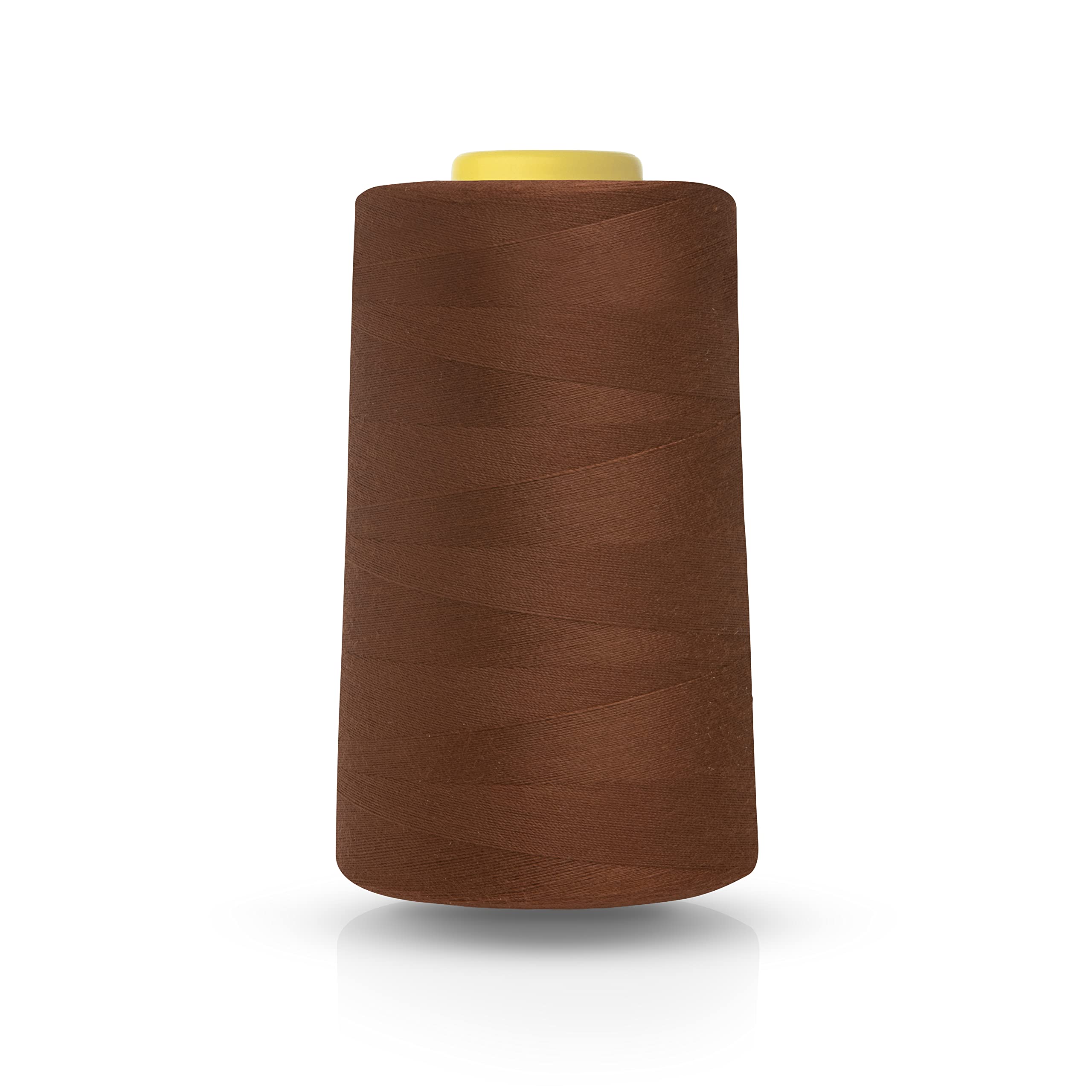 Realm Single Overlocking Sewing Machine Polyester Thread 5000 Yards Cones White Black Natural Navy Red (Dark Brown)