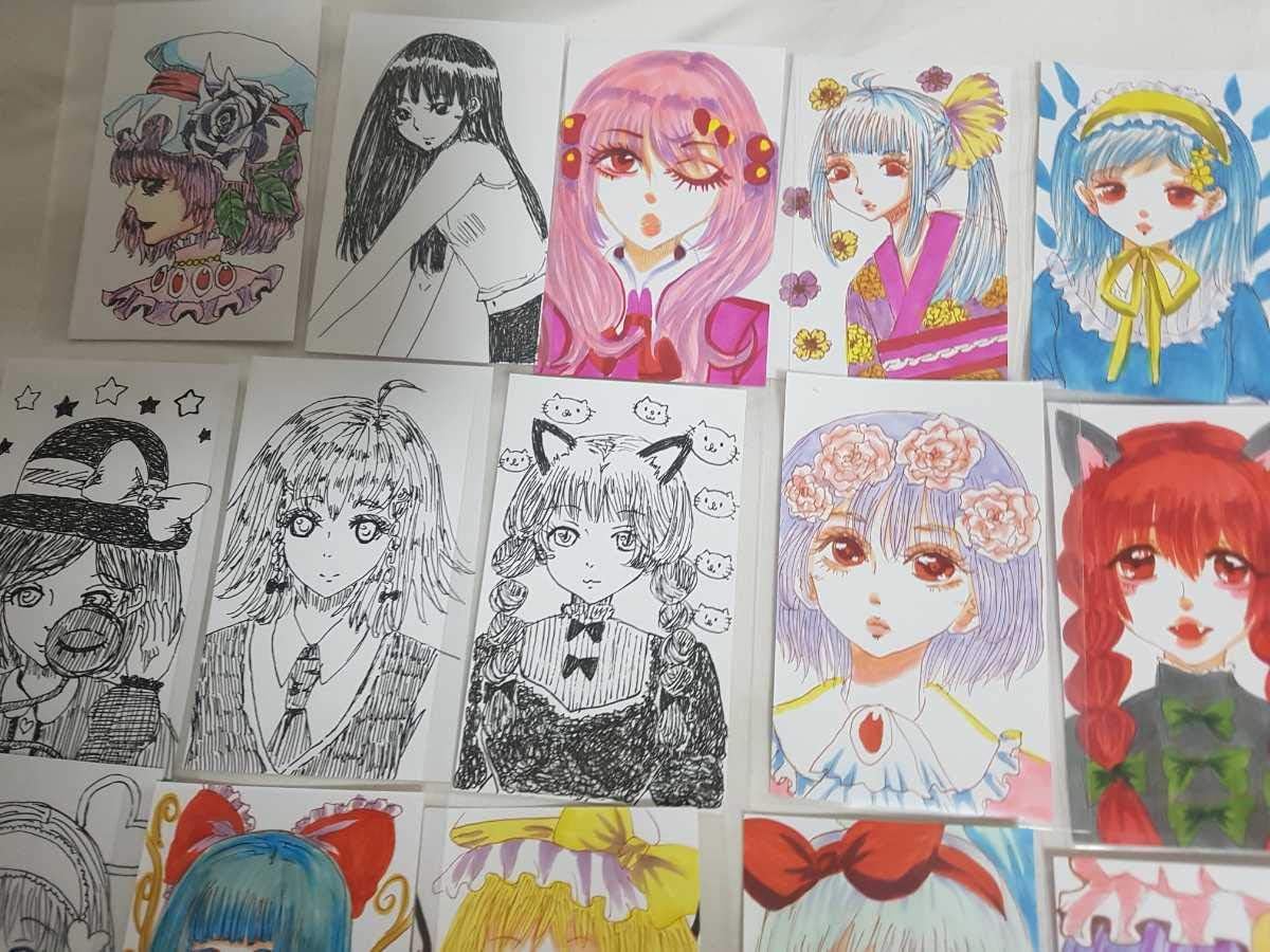Amazon Co Jp 東方project オリジナル 手描きイラスト30枚セット ペン画 コピック 色鉛筆 ホビー
