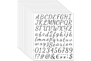 ELANE 16 Sheets Vinyl Letter Stickers,Self Adhesive Letter Stickers,Mailbox Numbers Alphabet Stickers for Home,Office,Mailbox
